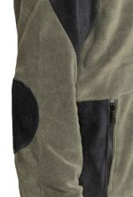 Ανδρική μπλούζα polar fleece Iraklis με φερμουάρ χρώματος χακί-μαύρη IRK-87 - Image 3