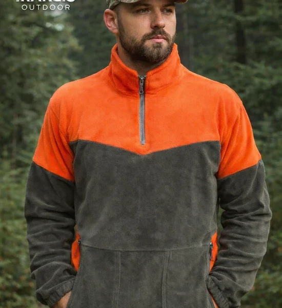 ΜΠΛΟΥΖΑ ΜΕ ΦΕΡΜΟΥΑΡ polar fleece 320gr ΧΑΚΙ ΠΟΡΤΟΚΑΛΙ / κωδ. irk 86