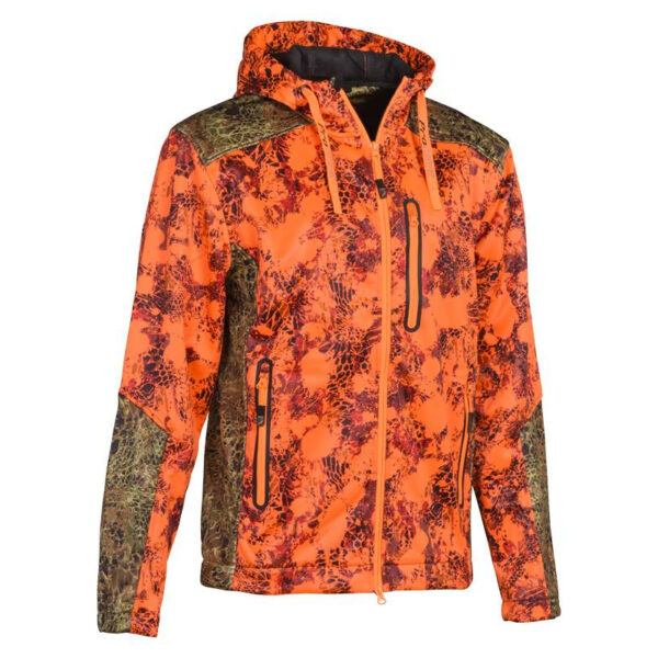 ΖΑΚΕΤΑ soft shell ΜΕ ΚΟΥΚΟΥΛΑ verney carron blouson zippen wolf orange snake blaze κωδ. vern 2