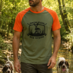 Μπλουζάκι t shirt Δίχρωμο Χακί Πορτοκαλί “Λαγός” | irk 236