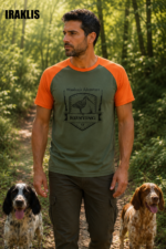 Μπλουζάκι t shirt Δίχρωμο Χακί Πορτοκαλί “Μπεκάτσα” | irk 167