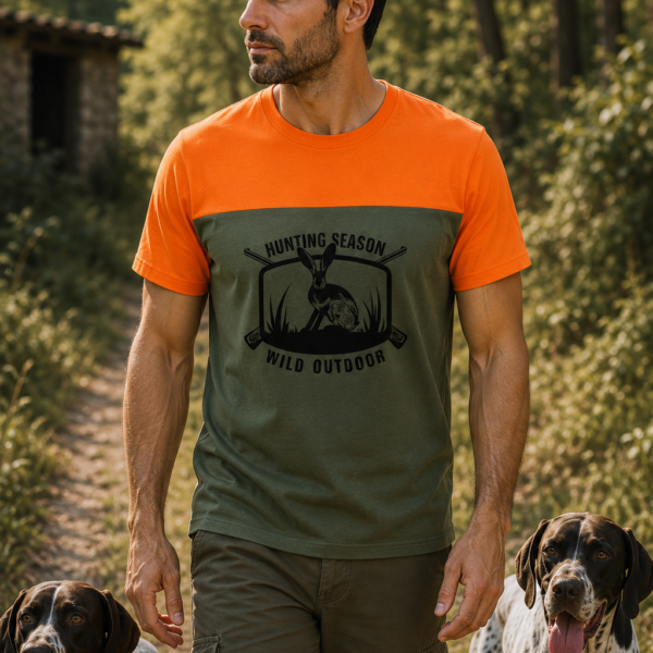 ΜΠΛΟΥΖΑΚΙ t shirt ΔΙΧΡΩΜΟ ΧΑΚΙ ΠΟΡΤΟΚΑΛΙ /ΑΓΡΙΟΓΟΥΡΟΥΝΟ κωδ. irk 124