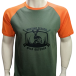 Μπλουζάκι t shirt Δίχρωμο Χακί Πορτοκαλί “Λαγός” | irk 236