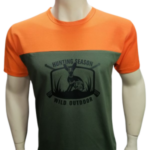 Μπλουζάκι t shirt Δίχρωμο Χακί Πορτοκαλί “Λαγός” | irk 119