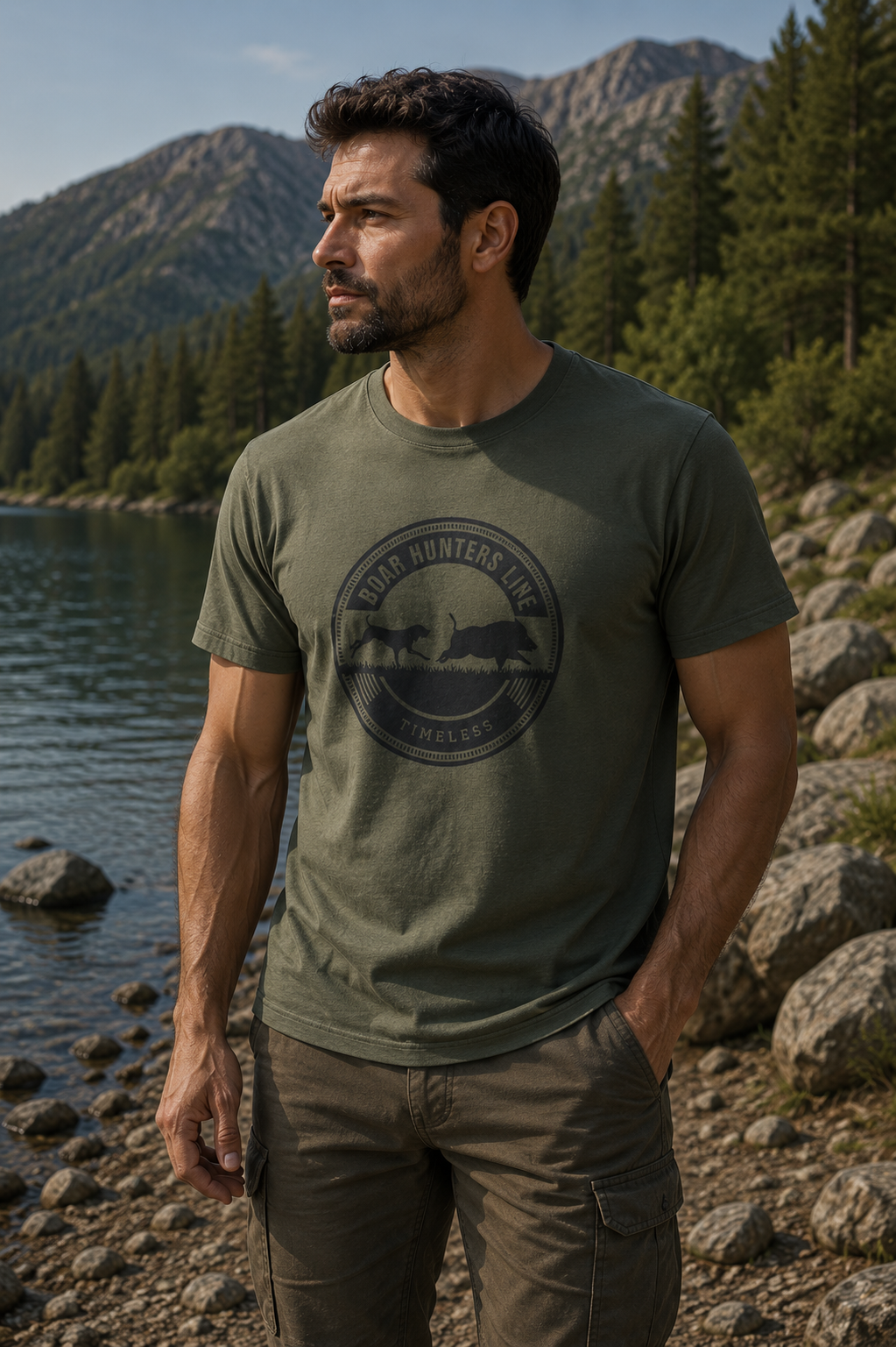 Μπλουζακι t shirt χακί αγριογούρουνο / κωδ. irk 249 Μπλουζακι t shirt χακί αγριογούρουνο / κωδ. irk 249