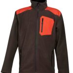 Zακετα fleece αδιαβροχη Toxotis Active Wear χακι-πορτοκαλι / κωδ. TOX-1008C
