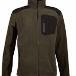 Zακετα fleece αδιαβροχη Toxotis Active Wear χακι-μαυρο / κωδ. TOX-1008