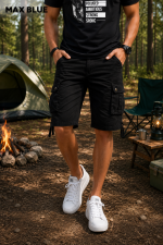 Βερμούδα cargo ανδρικη μαυρη κωδ mb002black