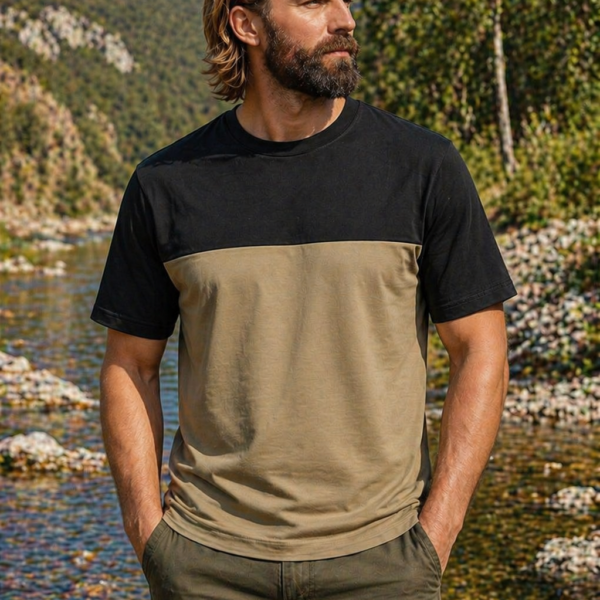 ΜΠΛΟΥΖΑΚΙ t shirt ΔΙΧΡΩΜΟ ΧΑΚΙ ΜΑΥΡΟ / κωδ. irk 120