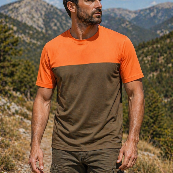 ΜΠΛΟΥΖΑΚΙ t shirt ΔΙΧΡΩΜΟ ΧΑΚΙ ΠΟΡΤΟΚΑΛΙ / κωδ. irk 62