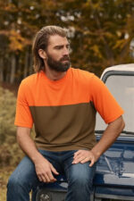 ΜΠΛΟΥΖΑΚΙ t shirt ΔΙΧΡΩΜΟ ΧΑΚΙ ΠΟΡΤΟΚΑΛΙ / κωδ. irk 62