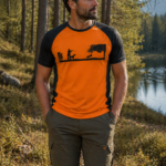 Κοντομάνικο μπλουζάκι dry tech Λαγός σε στυλ reglan πορτοκαλί μαυρο κωδ. irk 271