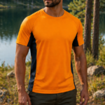 Κοντομάνικο μπλουζάκι dry tech σε στυλ reglan πορτοκαλί μαυρο κωδ. irk 293