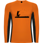 Μπλουζάκι dry tech Μπεκάτσα σε στυλ reglan πορτοκαλί μαυρο μακρύ μανίκι κωδ. irk 263