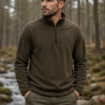 Μπλούζα toxotis με 3/4 φερμουάρ χακι από mikrofleece pullover με 160gr κωδ. tox 040