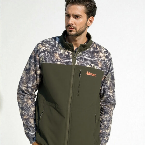 Ζακέτα Κυνηγιού fleece Δίχρωμη – Χακί/Καλάμι κωδ. irk 452