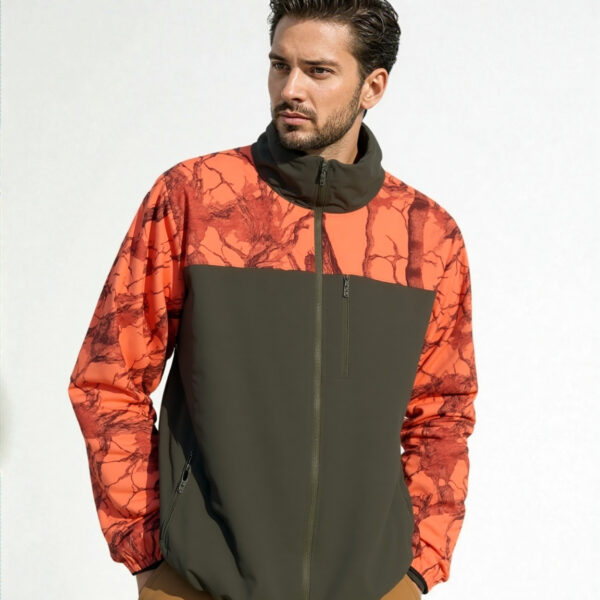 Ζακέτα Κυνηγιού fleece Δίχρωμη – Χακί/Καλάμι κωδ. irk 452
